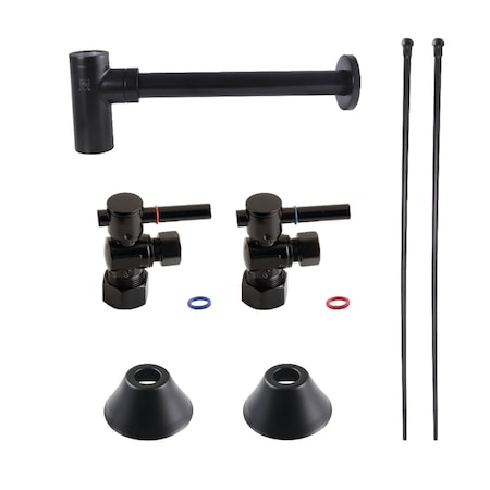 Kingston Brass Plumbing Sink Trim Kit with Bottle Trap, Matte Black CC53300DLLKB30